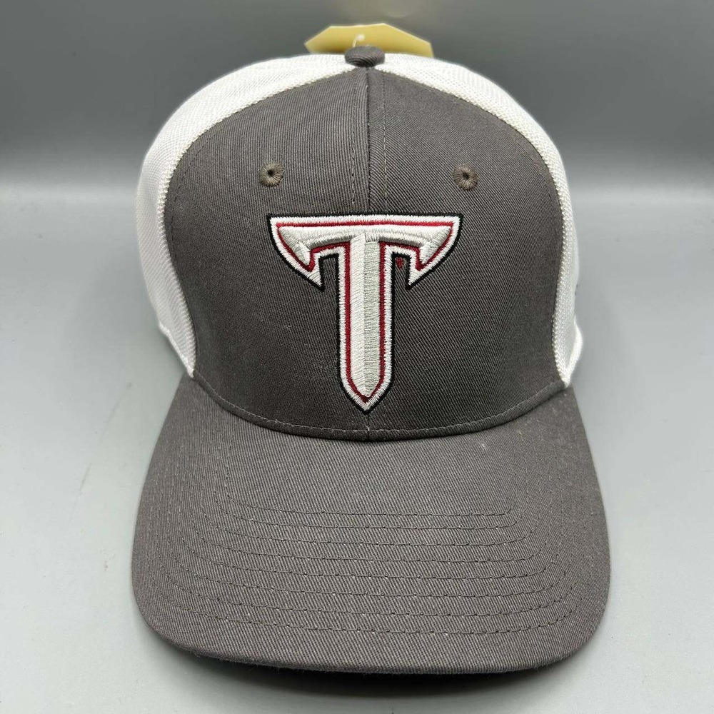 Troy Trojans NCAA Hat Men Large Gray White The Game Strap Back Cap New